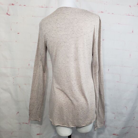 Michael Stars blush pink grey striped long sleeve - Picture 2 of 5